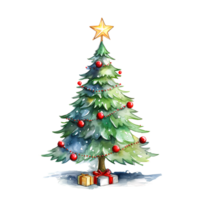 AI generated Watercolor Christmas Trees. Clipart. AI generated. png