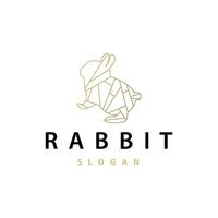 Rabbit logo design cute bunny simple animal silhouette illustration template vector