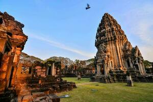 the ruins of an ancient temple in thailand photo