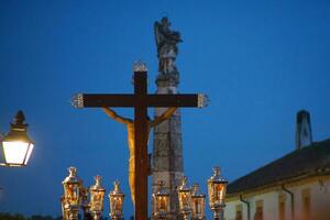 Passage of Holy Week in procession on a magical night photo