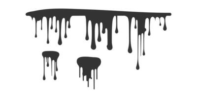 Black paint dripping icon. Vector illustration