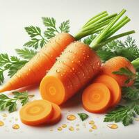 AI generated Carrot on white background photo