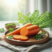 AI generated Carrot on white background photo