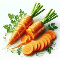 AI generated Carrot on white background photo