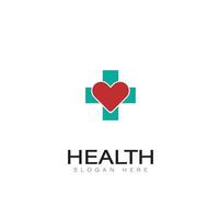 salud logo cuidado médico clínica marca corazón vector