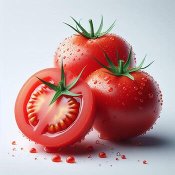 AI generated Red tomato, slice tomato photo