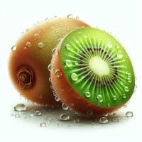 ai generado maduro kiwi, rebanada kiwi Fruta foto