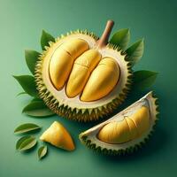 AI generated Durian fruit,slice ripe durian fruit photo