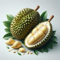 ai generado Durian fruta, rebanada maduro Durian Fruta foto