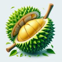 AI generated Durian fruit,slice ripe durian fruit photo