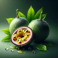 AI generated Slice passion fruit photo