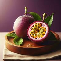 AI generated Slice passion fruit photo