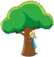 Tree Hugger on White vector