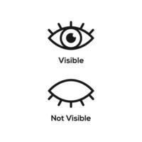 Visible invisible icon symbol. Visible and not visible icon illustration design, modern eye symbol template vector