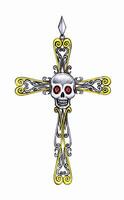 Skull cross vintage jewelry pendant design by hand drawing. vector