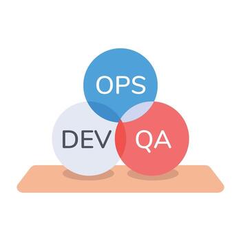 Trendy Devops QA vector