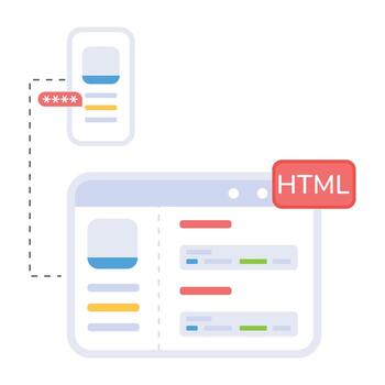 Trendy HTML Programming vector