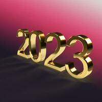 2023 golden bold 3d rendering, new year concepts for calendar and design. photo