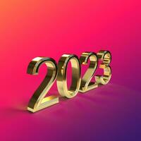 2023 golden bold 3d rendering, new year concepts for calendar and design. photo