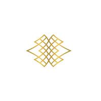 a gold shape and a monochromatic one. Abstract emblem, design concept, logo, logotype element for template. vector