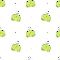 Seamless pattern with funny frog kiss. Can be used for wallpaper, wrapping paper, clothes pattern, pattern fill, fabric, textile, background, apparel, nursery interior, birthday card vector