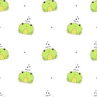 Seamless pattern with funny frog kiss. Can be used for wallpaper, wrapping paper, clothes pattern, pattern fill, fabric, textile, background, apparel, nursery interior, birthday card vector