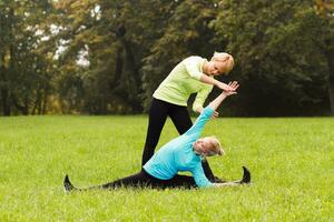 Yoga class in nature photo