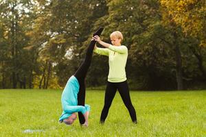 Yoga class in nature photo