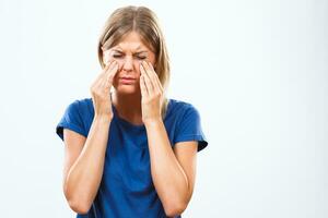 Woman having sinusitis photo