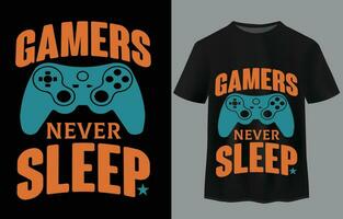 Gaming quote typography t-shirt design vector