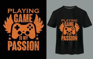 Gaming quote typography t-shirt design vector