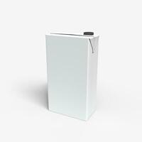 blanco caja alto forma producto embalaje en lado ver aislado en blanco antecedentes foto