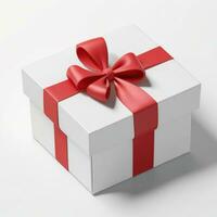 AI generated 3d render of a gift box with bow on isolated white background photo