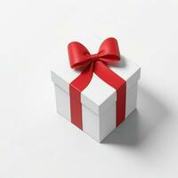 AI generated 3d render of a gift box with bow on isolated white background photo