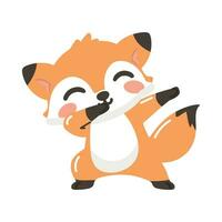 Cute cartoon fox dabbing vector