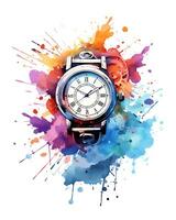 AI generated View of a watercolor watch Design photo