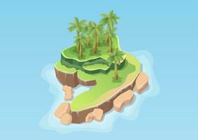 Isometric beautiful tropical island vector