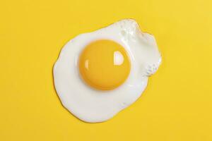 AI generated Fried egg on a yellow background. AI Generated photo