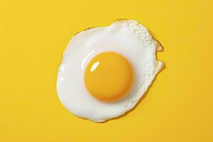 AI generated Fried egg on a yellow background. AI Generated photo