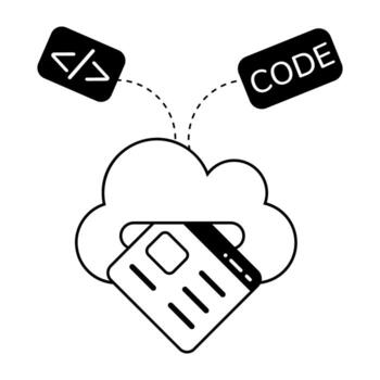 Trendy Cloud Coding vector