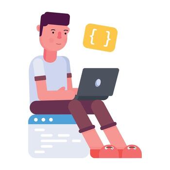 Trendy Site Coding vector