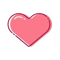 Cute pink heart kawaii for valentine's day. Cartoon character. Modern Flat Style vector