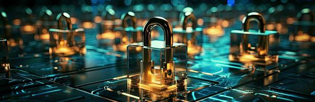 AI generated Cyber security, Network security system, Personal Data, Information privacy, Data protection, Internet and technology, Information and technology services photo