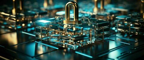 AI generated Cyber security, Network security system, Personal Data, Information privacy, Data protection, Internet and technology, Information and technology services photo