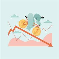 Concept of economic decline. Vector illustration of a flat design.