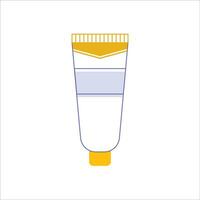 Cosmetic cream tube icon on white background. Flat vector illustration.