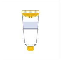 Cosmetic cream tube icon on white background. Flat vector illustration.