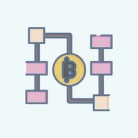 Icon Blockchain. related to Future Technology symbol. doodle style. simple design editable. simple illustration vector