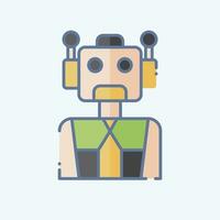 Icon Cyborg. related to Future Technology symbol. doodle style. simple design editable. simple illustration vector