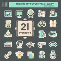 Sticker Set Future Technology. related to Education symbol. simple design editable. simple illustration vector